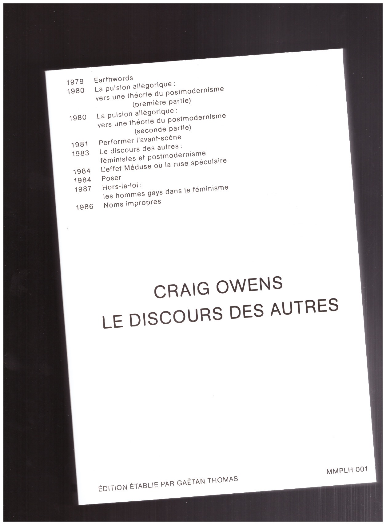 OWENS, Craig - Le discours des autres